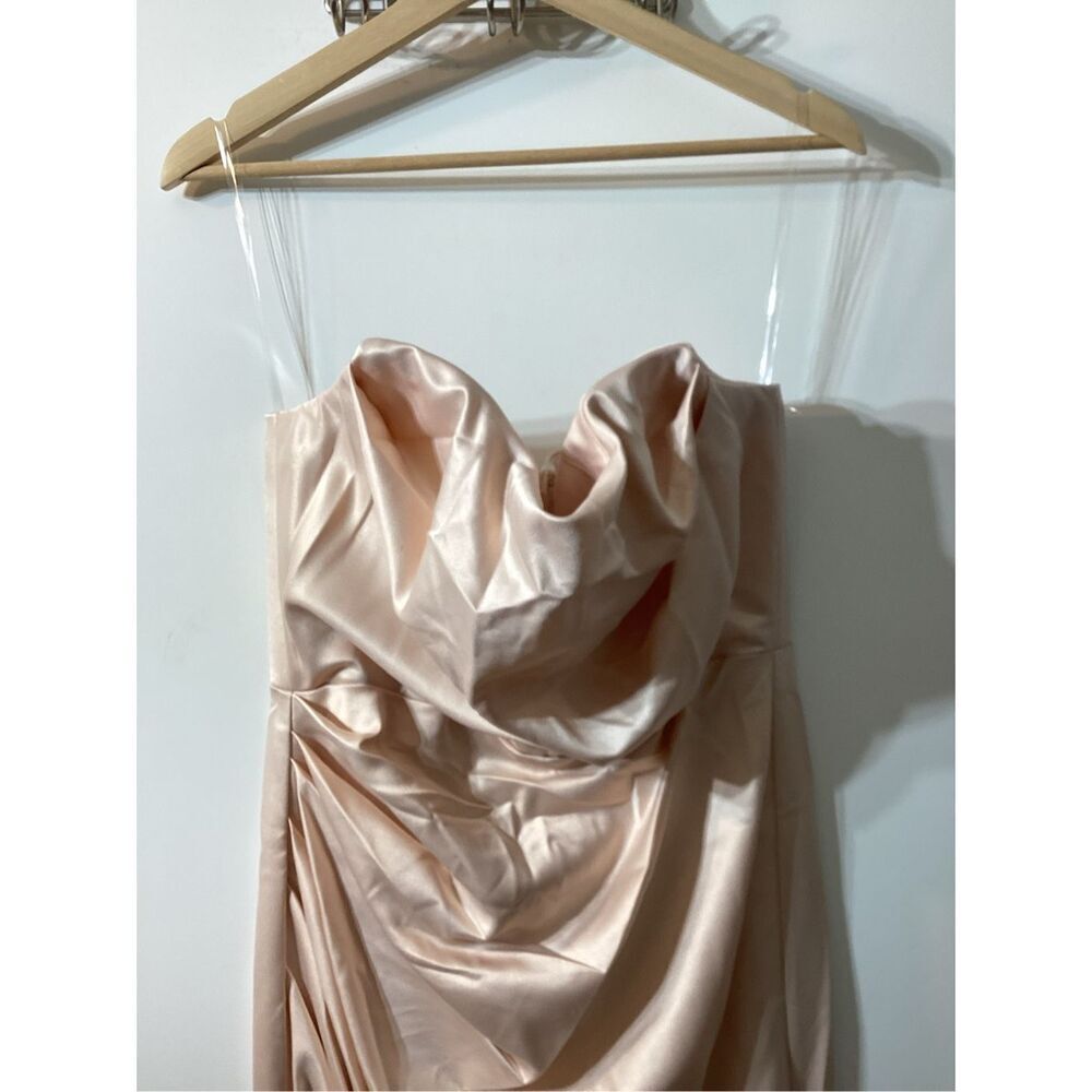 House Of‎ CB Adrienne Blush strapless satin Gown Size L - Picture 8 of 17